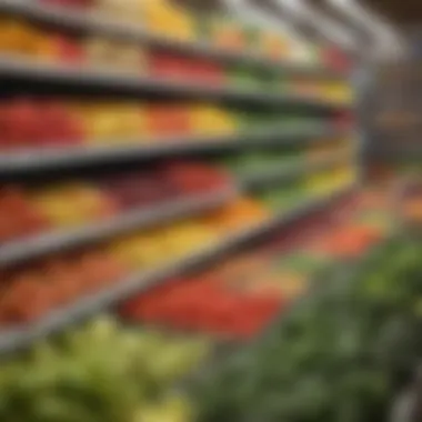 A vibrant selection of fresh produce on a grocery store shelf