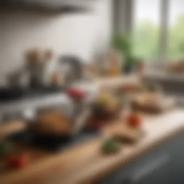 Essential Tools for Solo Culinary Adventures A minimalist kitchen setup showcasing essential cooking tools