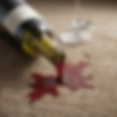 Elegant carpet with a wine spill