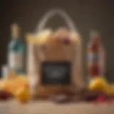 An elegant adult loot bag displayed at a themed event