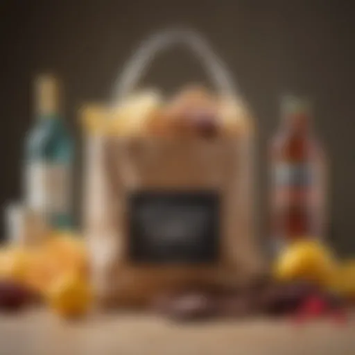 An elegant adult loot bag displayed at a themed event
