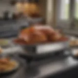 Elegant All-Clad large flared roaster showcasing its polished surface