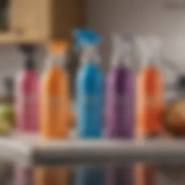 A variety of baking sprays on a kitchen counter