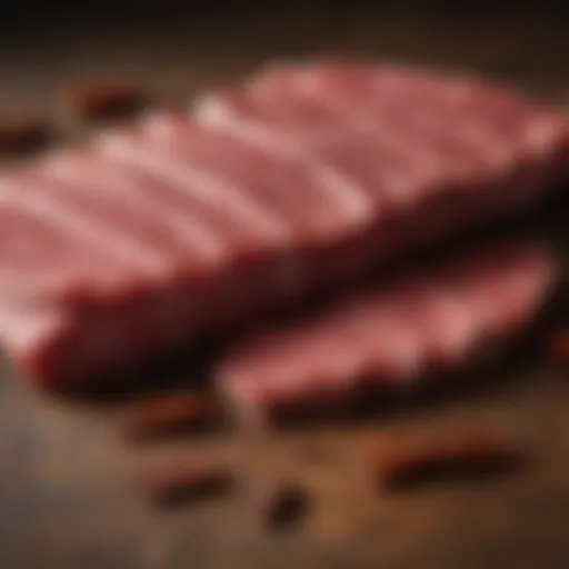 Selection of high-quality beef cuts for jerky