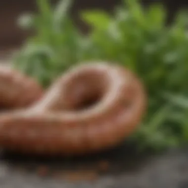 Close-up of herbs used in breakfast sausage recipes