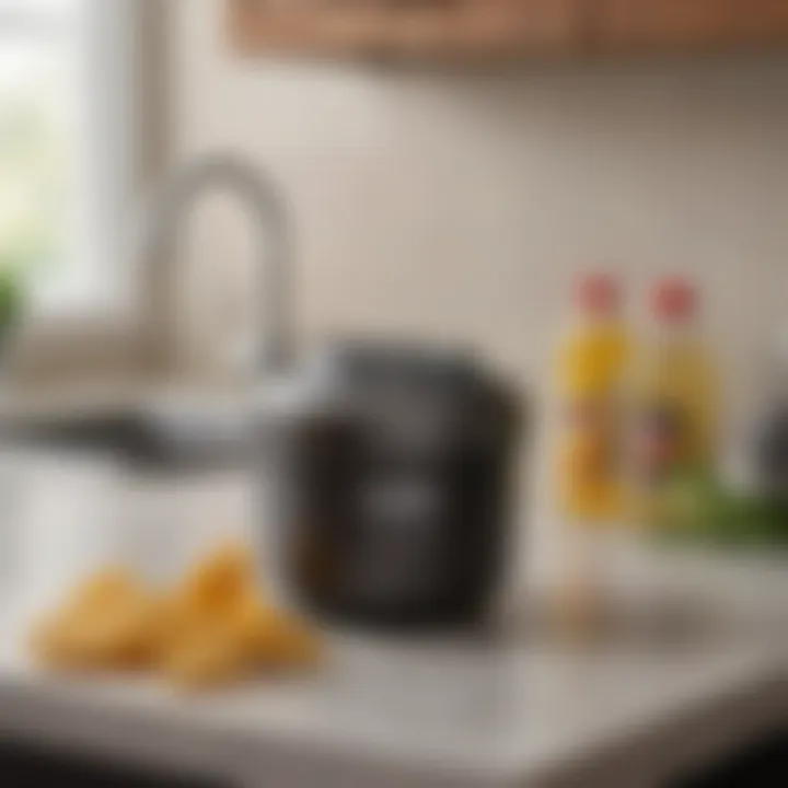Popular garbage disposal deodorizer products lined up on a kitchen counter