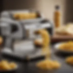 Elegant pasta maker with shiny metallic finish