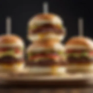 Stacked Sliders with Toppings Delicious sliders stacked high with toppings