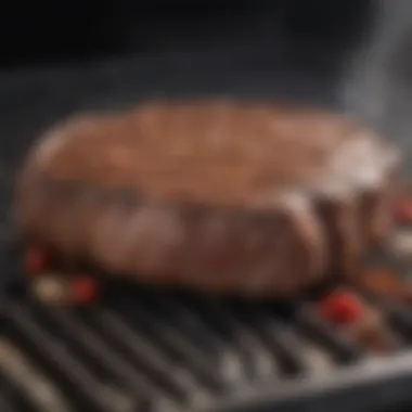 Perfectly seared steak on a gas grill