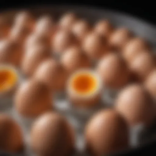 A dozen eggs in a pot ready for boiling