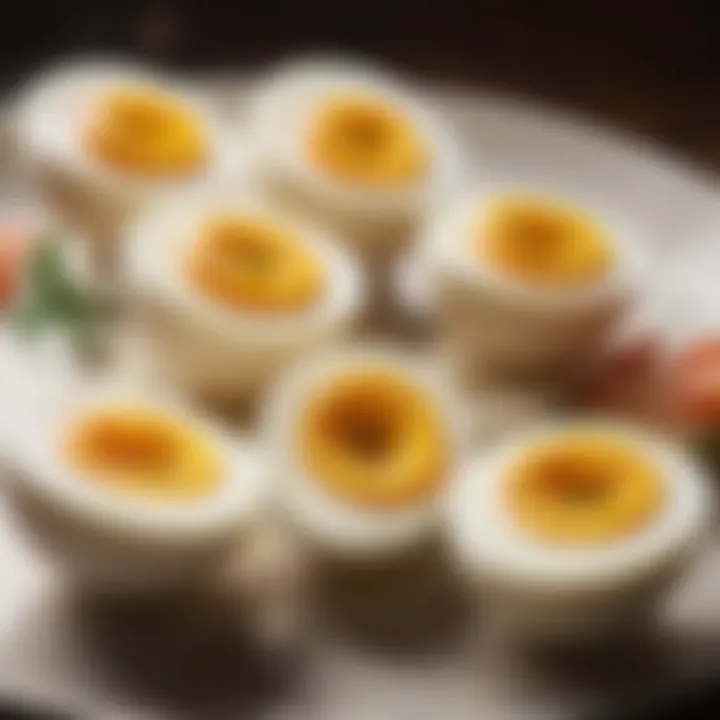 Perfectly soft-boiled eggs sliced in half