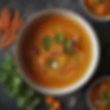 A vibrant bowl of vegetable broth filled with diverse fresh vegetables