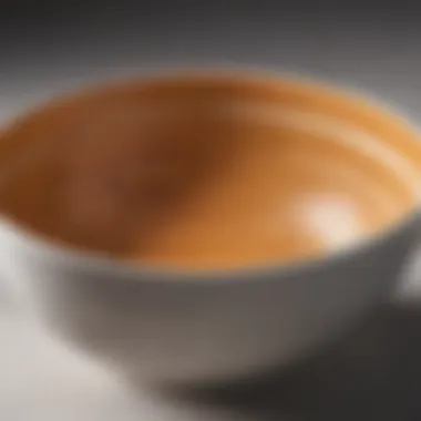 Close-up of ceramic bowl showcasing texture and finish