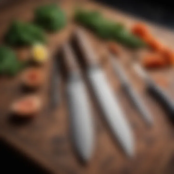 Maintenance tools for chef knives arranged neatly