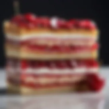 Layers and Textures of Cherry Slice A close-up of cherry slice showcasing its layers and texture
