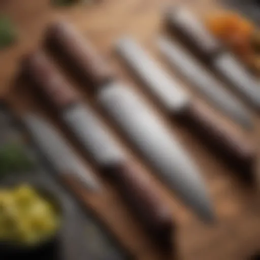 A set of premium kitchen knives showcasing their sharp blades and elegant handles
