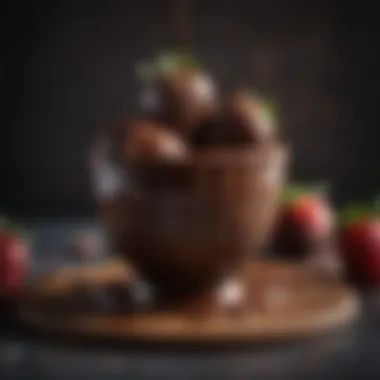 Melted chocolate in a bowl for dipping