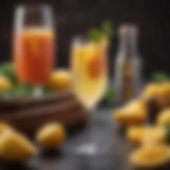 Close-up of fresh ingredients for Ciroc Mimosa