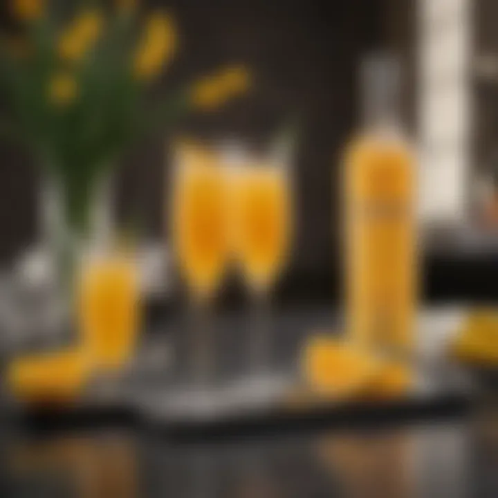 A stylish setting featuring Ciroc Mimosa cocktails