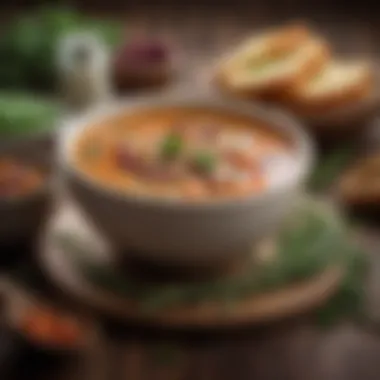 A rustic bowl of steaming bean soup, garnished with herbs, highlighting the final dish.