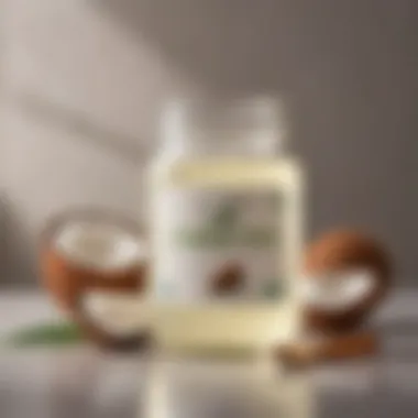 Liquid Coconut Oil Presentation Liquid coconut oil in a glass jar
