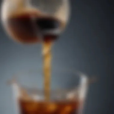 Close-up of cold brew coffee dripping process