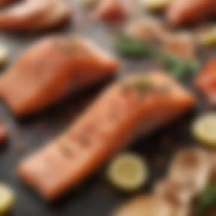 A close-up of seasoning options for enhancing the flavor of salmon.
