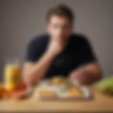 The Psychological Aspects of Extreme Dieting A thoughtful individual pondering over a food journal