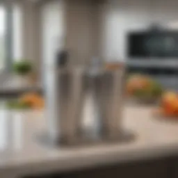 Elegant design of a 3.5-inch stainless steel cup holder fitting seamlessly into a modern kitchen.