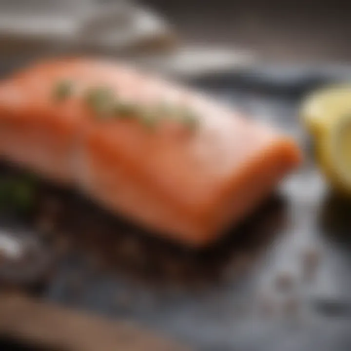 Marinated salmon ready for grilling