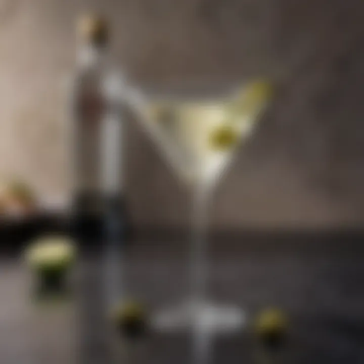 Classic vodka martini with an olive garnish