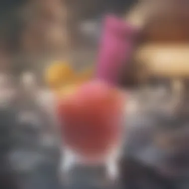Vibrant vodka-based drink with colorful fruit slices