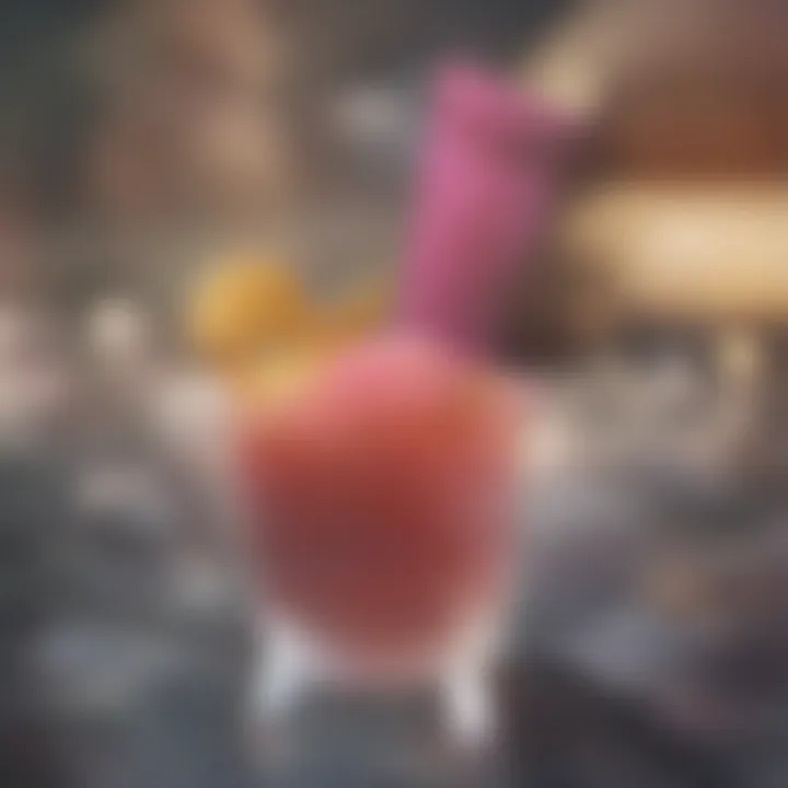 Vibrant vodka-based drink with colorful fruit slices
