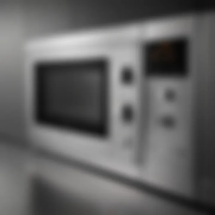 Close-up of convection microwave control panel with advanced features