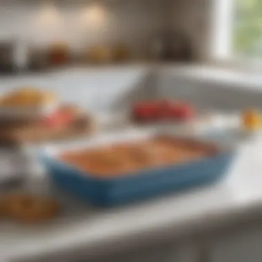 Corelle baking dish being used in a kitchen setting