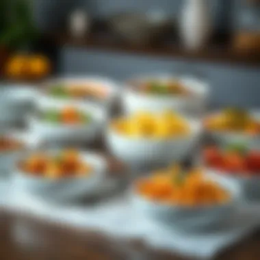 An assortment of dishes served in Corelle Enhancements Bowls, emphasizing versatility.