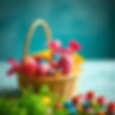 Aesthetic Candy Arrangement Vibrant assortment of candy arranged aesthetically in a basket