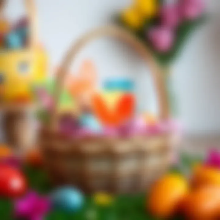 Themed Easter basket showcasing unique and colorful elements