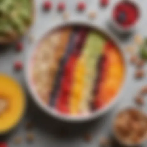 Colorful array of fresh fruits and nuts arranged on a kitchen countertop