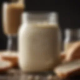 A jar of bubbling sourdough starter