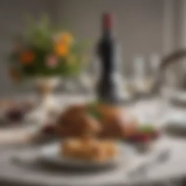 Sophisticated Table Arrangement Elegant table setting with fine china and wine glasses