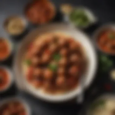 Cultural Significance of Meatballs A vibrant dish of meatballs served with sides, reflecting the cultural significance and enjoyment of this dish.