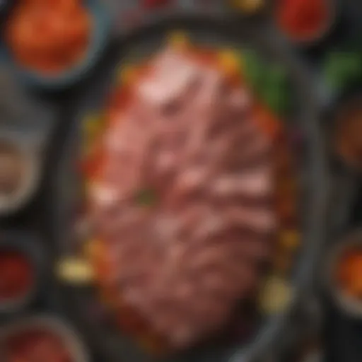 Colorful array of marinade ingredients