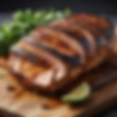 Perfectly Grilled Pork with Glaze Grilled pork showcasing caramelization