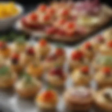 Assorted hors d'oeuvres for wedding shower guests