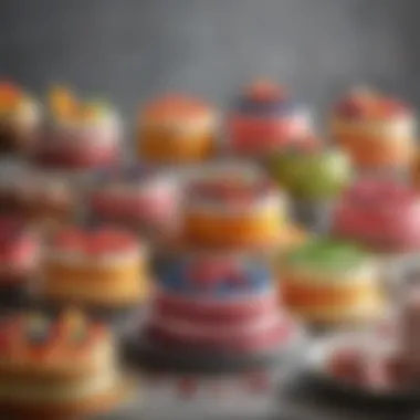 A Colorful Array of Cake Flavors for Every Palate Colorful array of cake flavors beautifully presented