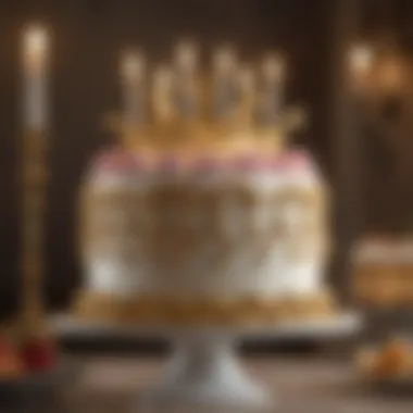 An Elegant Birthday Cake Fit for a Royal Celebration Elegant cake adorned with delicate royal decorations