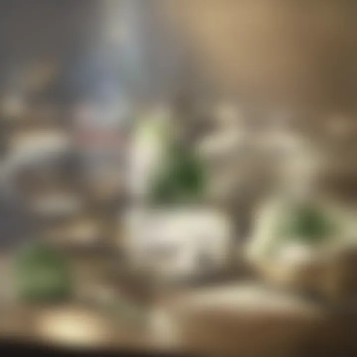 Close-up of fresh cucumbers and cocktail ingredients arranged artistically