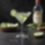 A refreshing cucumber martini garnished with thin cucumber slices