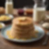 Ingredients laid out for pancake batter preparation